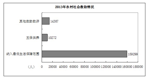 图为2013年农村社会救助情况统计图